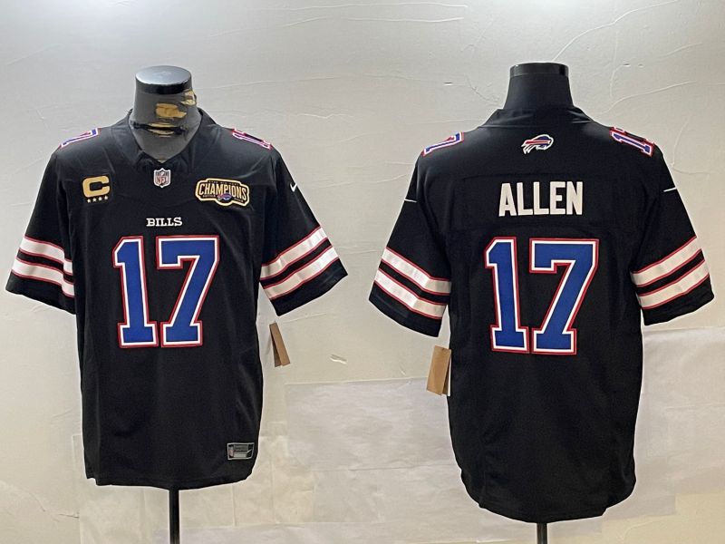 Men Buffalo Bills #17 Allen Black Throwback 2024 Nike Limited NFL Jersey style 1